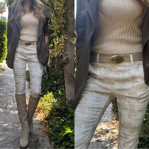 BEVY FLOG Dafna Ivory Geo Belt Loops Size 26